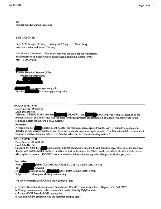 Special Assistant for Gulf War Illnesses,  The Fox NBC Reconnaissance Vehicle, (Information Paper), July 29, 1997