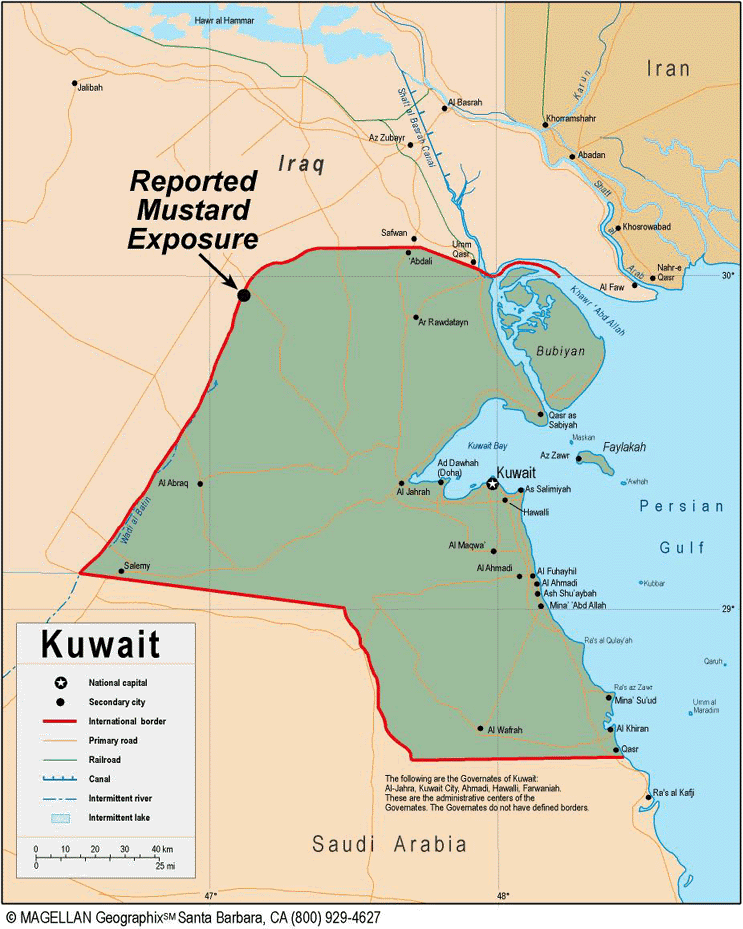 Figure 2.  Location of reported mustard exposure incident