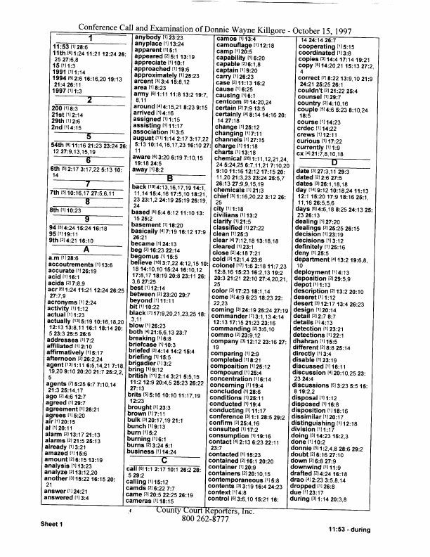 Interview with Lieutenant Colonel Don W. Killgore, October 15, 1997