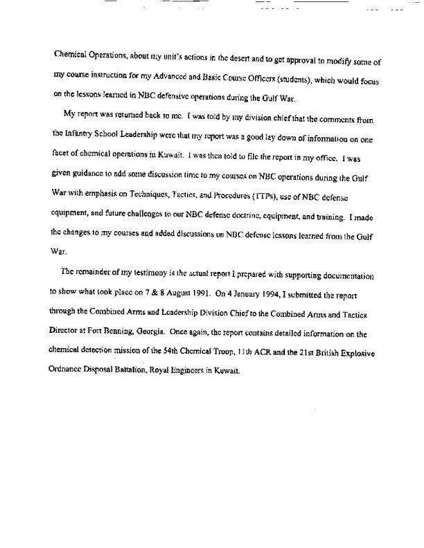 Testimony of Major Michael F. Johnson before the Subcommittee on Human Resources and Intergovernmental Relations, 
US House of Representatives, December 10, 1996