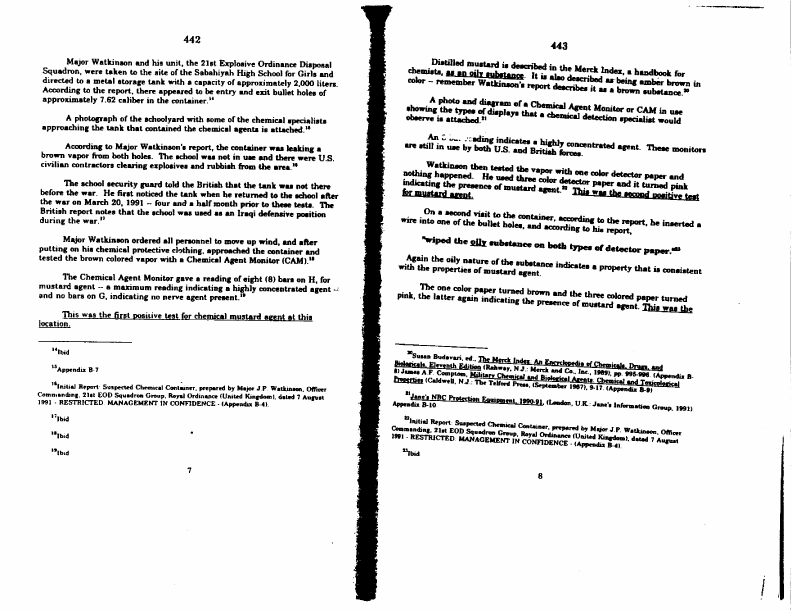 US Senate, 103d Congress, 2d Session, Committee Staff Report (No. 3), Committee on Banking, Housing and Urban Affairs, �
US Chemical and Biological Warfare � Related Dual Use Exports to Iraq and Their Possible Impact on the Health Consequences of the Persian Gulf War,� October 7, 1994