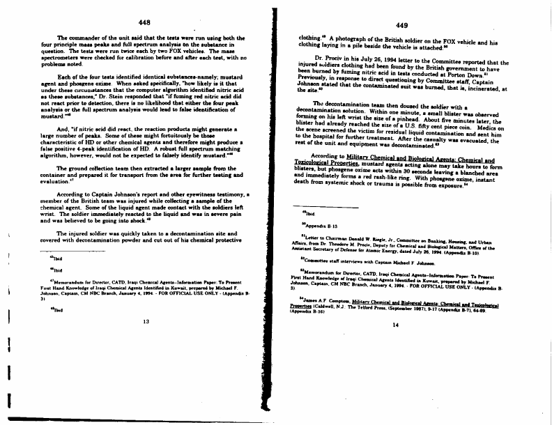 US Senate, 103d Congress, 2d Session, Committee Staff Report (No. 3), Committee on Banking, Housing and Urban Affairs, �
US Chemical and Biological Warfare � Related Dual Use Exports to Iraq and Their Possible Impact on the Health Consequences of the Persian Gulf War,� October 7, 1994