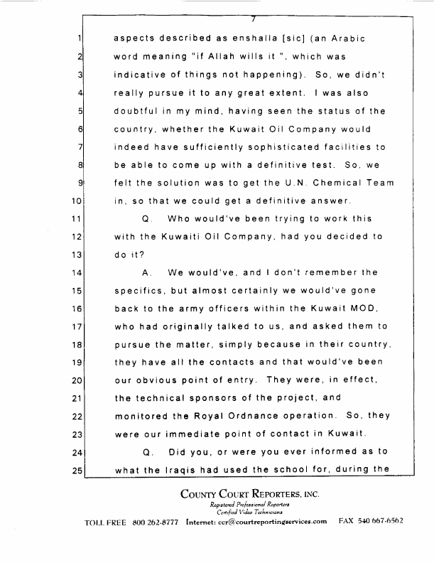 Interview with Major Jonathan Watkinson, October 16, 1997