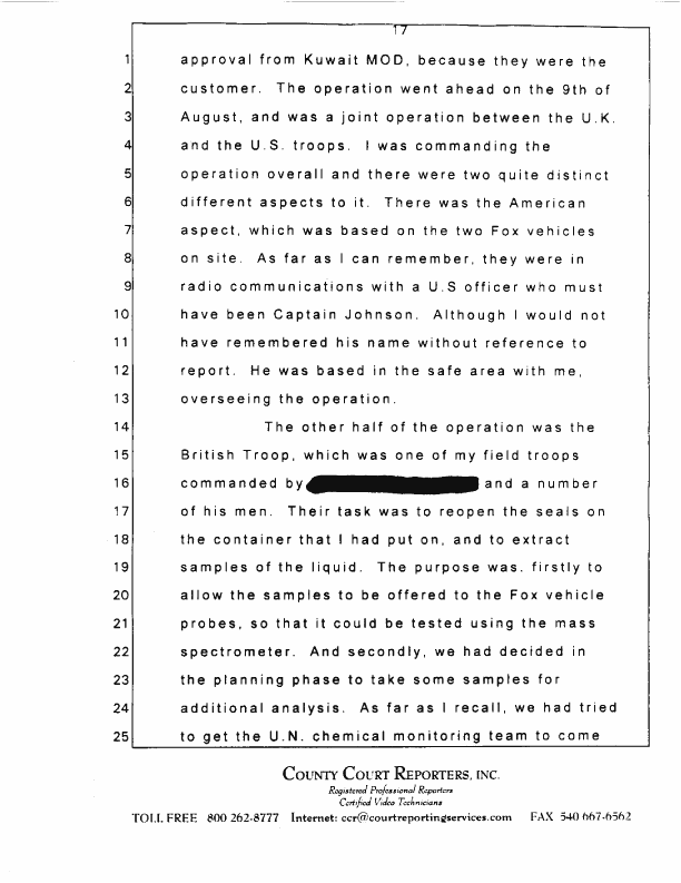 Interview with Major Jonathan Watkinson, October 16, 1997