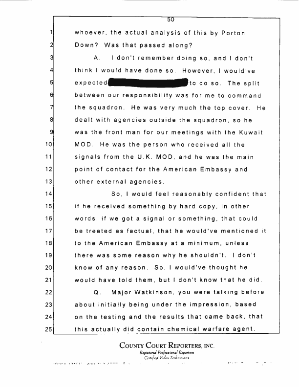 Interview with Major Jonathan Watkinson, October 16, 1997