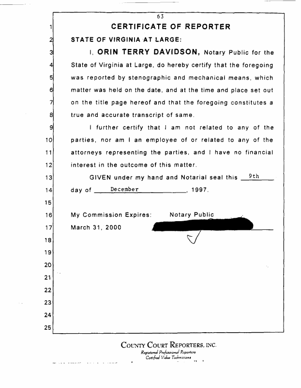  Interview with Major Jonathan Watkinson, October 16, 1997