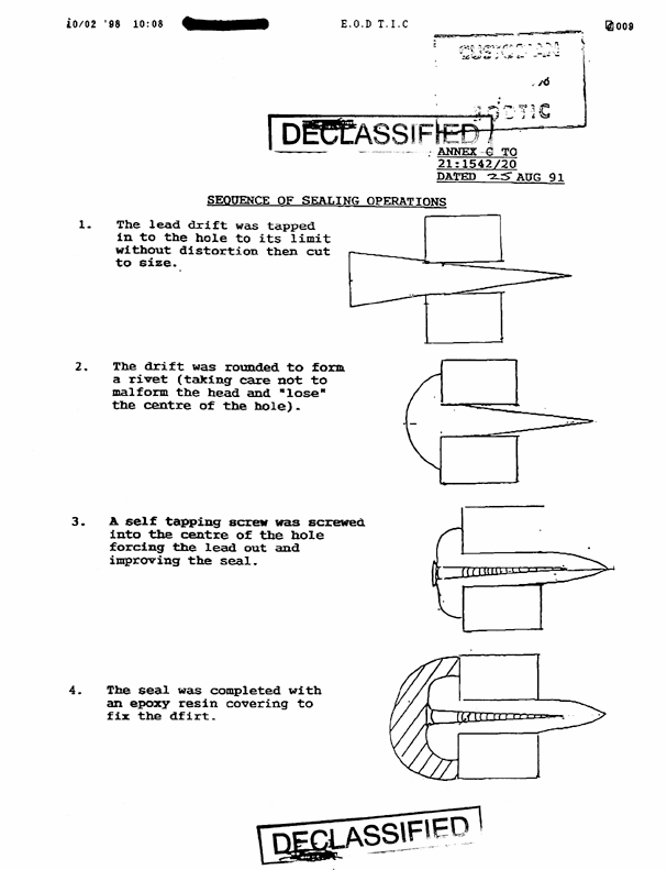 Report from 21st EOD Squadron Group, Subject:�Report on the Resealing of the Salabiyah Chemical Container,� August 25, 1991