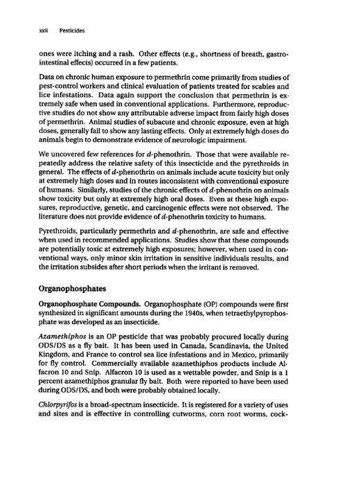 Cecchine, G., BA Golomb, LH Hilborne, DM Spektor, and C.R. Anthony, A Review of the Scientific Literature as it Pertains to Gulf War Illnesses: Pesticides, RAND, Volume 8: June 2000.