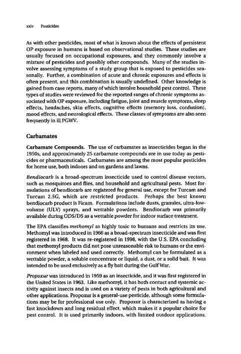 Cecchine, G., BA Golomb, LH Hilborne, DM Spektor, and C.R. Anthony, A Review of the Scientific Literature as it Pertains to Gulf War Illnesses: Pesticides, RAND, Volume 8: June 2000.
