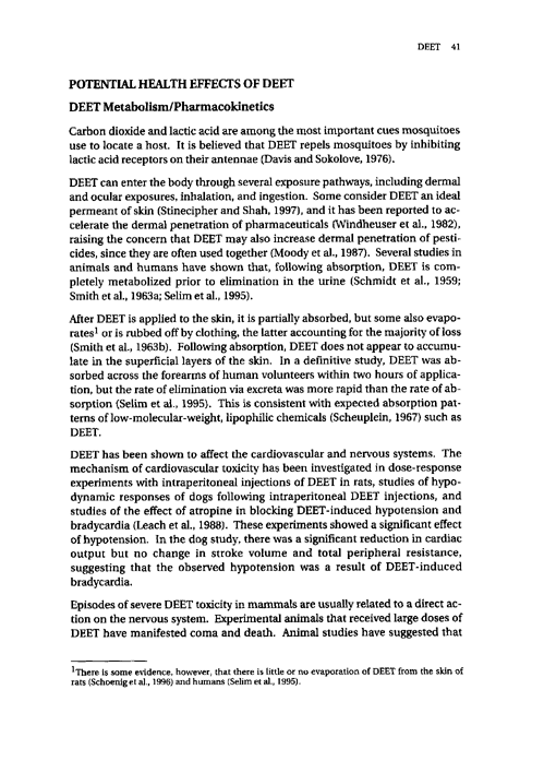 Cecchine, G., et al., �A Review of the Scientific Literature as it Pertains to Gulf War Illnesses: Pesticides,� vol. 8, RAND, 2000, p. 39-51.