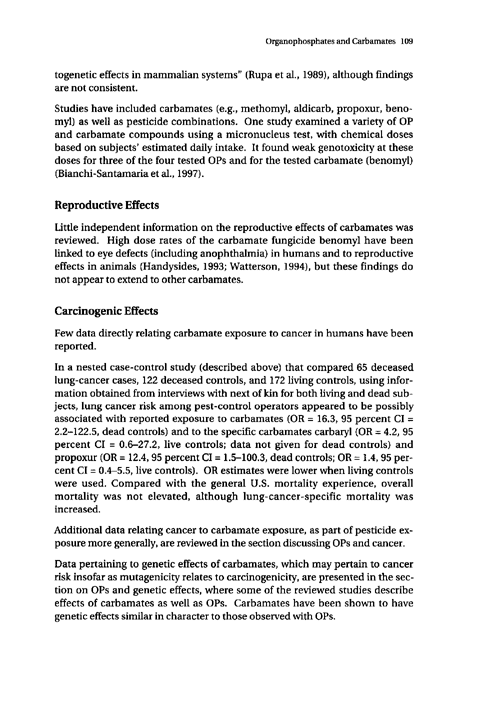 Cecchine, G., et al., �A Review of the Scientific Literature as it Pertains to Gulf War Illnesses: Pesticides,� vol. 8, RAND, 2000, p. 107-110.