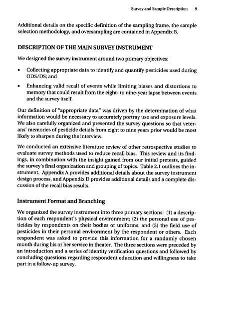 Fricker, RD, E Reardon, DM Spektor, SK Cotton, J. Hawes-Dawson, JE Pace, and S D Hosek, Pesticide Use During the Gulf War: A Survey of Gulf War Veterans, RAND, July 2000, pp. 7-16.