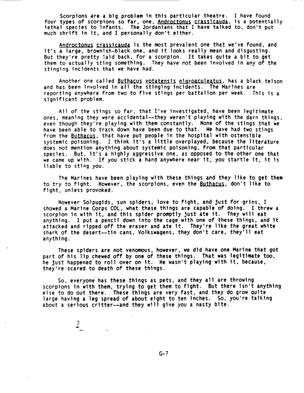   Department of Defense, �Deployment to Operation Desert Shield: An Entomologist�s Perspective,� Proceedings of the DoD Preventive Medicine Workshop, February 10-14, 1992, p. G-2.