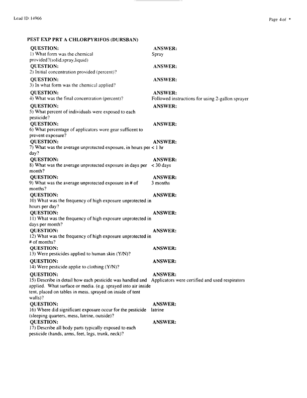 Lead Sheet #14966, Interview with 24th ID, 724th CS BN environmental science officer, February 10, 1998; 