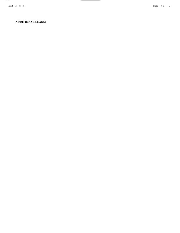   Lead Sheet #15449, Interview with 105th Medical Detachment preventive medicine specialist, June 22, 1998.