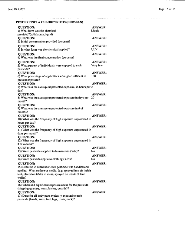 Lead Sheet #15752, Interview with Navy preventive medicine technician, April 1, 1998, p. 11.