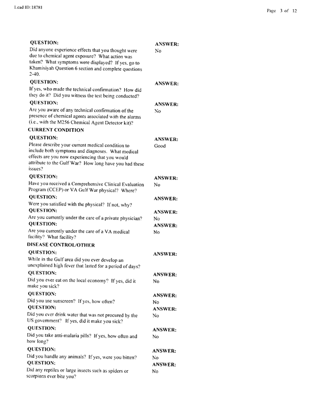 Lead Sheet #18781, Interview with 35th Tactical Fighter Wing pest controller, August 21, 1998