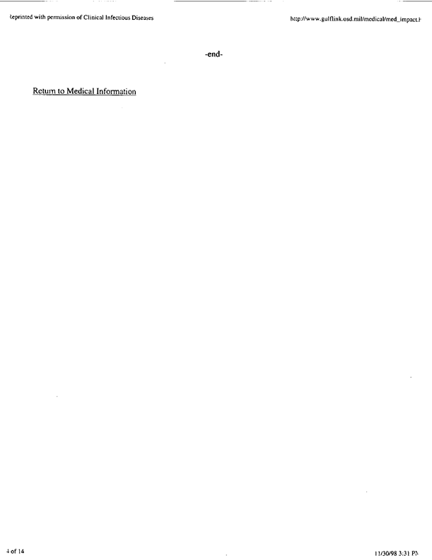 Hyams, Kenneth C., et al., �The Impact of Infectious Diseases on the Health of US Troops Deployed to the Persian Gulf During Operations Desert Shield/Desert Storm,� Clinical Infectious Diseases, 20:1497-1504, 1995, p. 1-8;