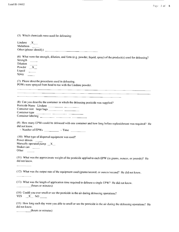  Lead Sheet #19932, Interview with 301st Military Police Camp veteran, December 7, 1998.