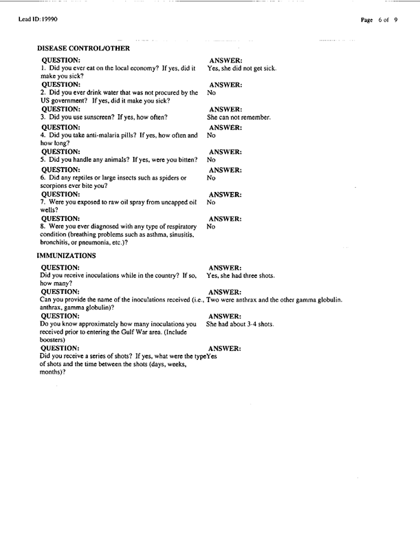  Lead Sheet #19990, Interview with 401st Military Police Camp veteran, November 9, 1998, p. 3