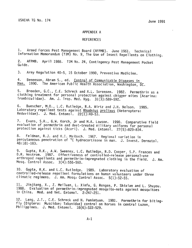   Coulston International Corporation, Label with Directions for Use for Permethrin Arthropod Repellent,  Easton, PA, May 1990.