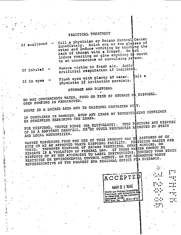 Military Specification MIL-I-11490D for �Insecticide, Lindane, Powder, Dusting, 25 Pounds,� Edgewater, New Jersey, March 31, 1986.
