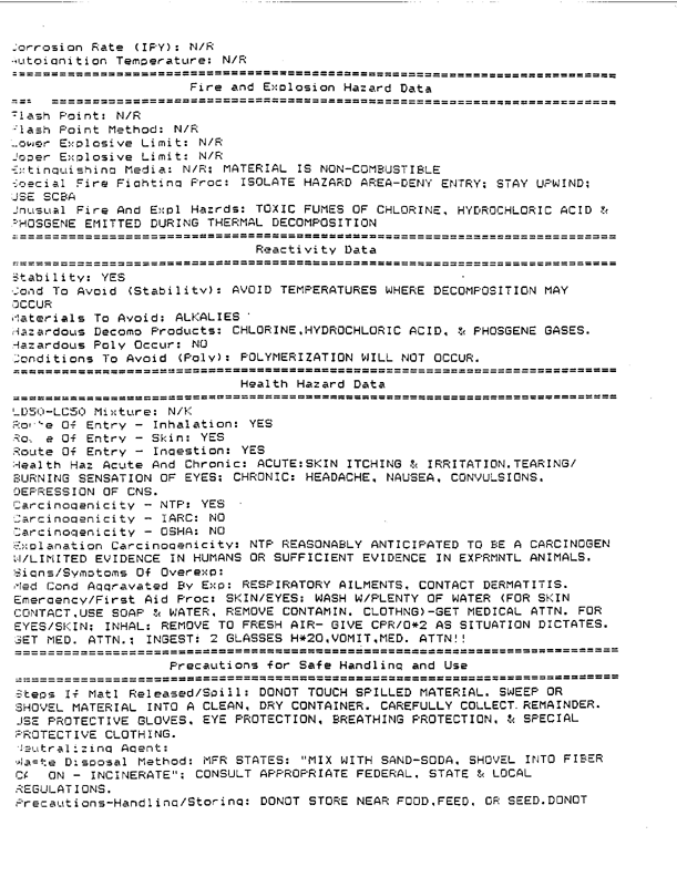   Octagon Process Inc., Product Label for Insecticide, Lindane, Powder, Dusting (contains 1% lindane), Edgewater, New Jersey, March 31, 1986, p. 1.